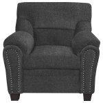 Clementine Upholstered Padded Arm Accent Chair Grey