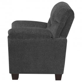 Clementine Upholstered Padded Arm Accent Chair Grey