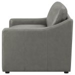 Grayson Leather Upholstered Sloped Arm Accent Chair Grey