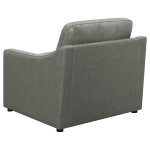 Grayson Leather Upholstered Sloped Arm Accent Chair Grey