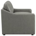 Grayson Leather Upholstered Sloped Arm Accent Chair Grey