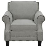 Sheldon Upholstered Rolled Arm Accent Chair Grey