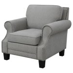 Sheldon Upholstered Rolled Arm Accent Chair Grey