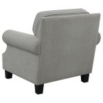 Sheldon Upholstered Rolled Arm Accent Chair Grey