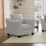 Salizar Upholstered Flared Arm Accent Chair Sand