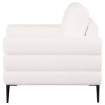 Jessel Chenille Upholstered Track Arm Chair Ivory