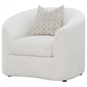 Rainn Boucle Upholstered Sloped Arm Accent Chair Latte