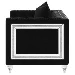 Delilah Upholstered Tufted Tuxedo Arm Accent Chair Black