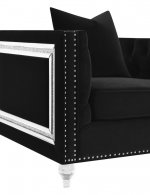 Delilah Upholstered Tufted Tuxedo Arm Accent Chair Black