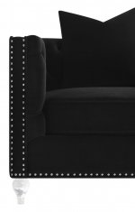 Delilah Upholstered Tufted Tuxedo Arm Accent Chair Black