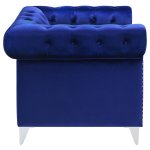 Bleker Upholstered Tuxedo Arm Tufted Accent Chair Blue