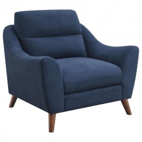 Gano Upholstered Sloped Arm Accent Chair Navy Blue