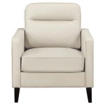 Jonah Upholstered Track Arm Accent Chair Ivory