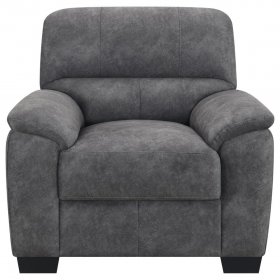 Hartsook Upholstered Padded Arm Accent Chair Charcoal Grey