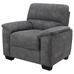 Hartsook Upholstered Padded Arm Accent Chair Charcoal Grey