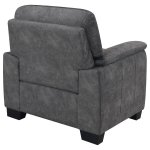 Hartsook Upholstered Padded Arm Accent Chair Charcoal Grey