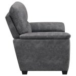 Hartsook Upholstered Padded Arm Accent Chair Charcoal Grey