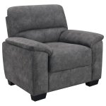 Hartsook Upholstered Padded Arm Accent Chair Charcoal Grey