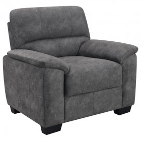 Hartsook Upholstered Padded Arm Accent Chair Charcoal Grey