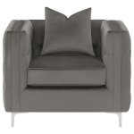 Phoebe Upholstered Tuxedo Arm Tufted Chair Urban Bronze