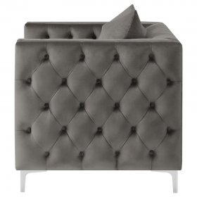 Phoebe Upholstered Tuxedo Arm Tufted Chair Urban Bronze