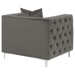 Phoebe Upholstered Tuxedo Arm Tufted Chair Urban Bronze