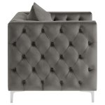 Phoebe Upholstered Tuxedo Arm Tufted Chair Urban Bronze