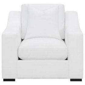 Ashlyn Upholstered Sloped Arm Accent Chair White