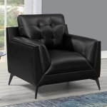 Moira Upholstered Wedge Arm Tufted Accent Chair Black