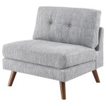 Churchill Upholstered Tufted Armless Chair Grey