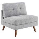 Churchill Upholstered Tufted Armless Chair Grey