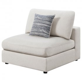 Serene Upholstered Armless Chair Beige