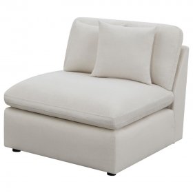 Hobson Upholstered Armless Chair Ivory