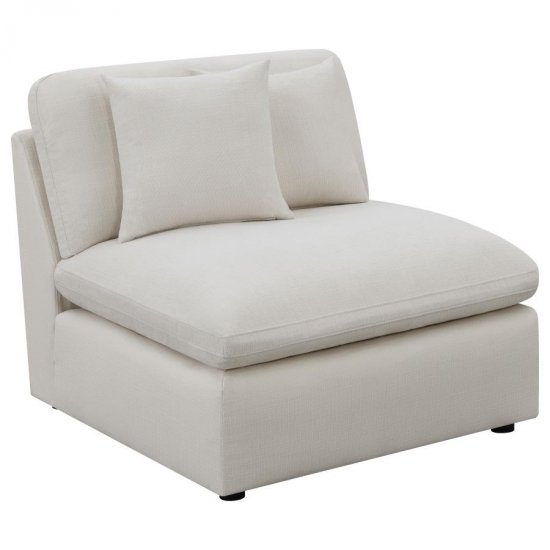 Hobson Upholstered Armless Chair Ivory