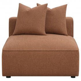 Jennifer Upholstered Armless Chair Terracotta