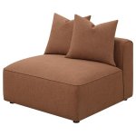 Jennifer Upholstered Armless Chair Terracotta