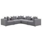 Jennifer Upholstered Armless Chair Grey