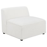 Freddie Upholstered Tight Back Armless Chair Pearl