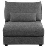 Sasha Upholstered Armless Chair Barely Black