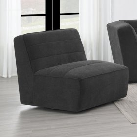 Sunny Upholstered Armless Chair Dark Charcoal