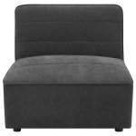 Sunny Upholstered Armless Chair Dark Charcoal