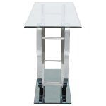 Danville U-shaped Glass Top Entryway Console Table Chrome