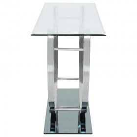 Danville U-shaped Glass Top Entryway Console Table Chrome