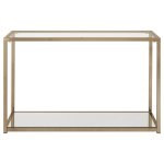 Cora Glass Top Entryway Console Table Chocolate Chrome