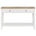 Hollis 2-drawer Wood Entryway Console Table Brown and White