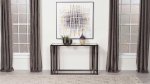 Adri Glass Top Entryway Sofa Console Table Black Nickel