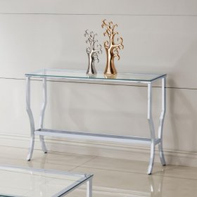 Saide Rectangular Glass Top Entryway Console Table Chrome