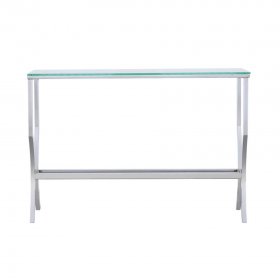 Saide Rectangular Glass Top Entryway Console Table Chrome