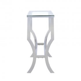 Saide Rectangular Glass Top Entryway Console Table Chrome