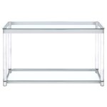 Anne Acrylic Glass Top Entryway Sofa Console Table Chrome